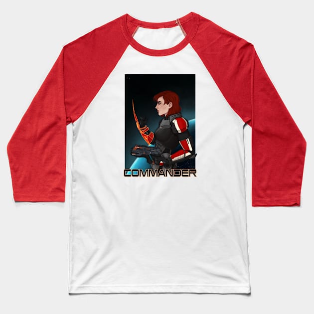 Commander Jane Shepard Baseball T-Shirt by thornælle